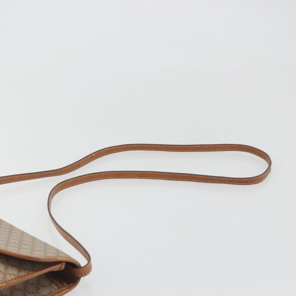CELINE Macadam Canvas Shoulder Bag PVC Beige Gold Auth 195715
