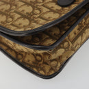 Christian Dior Trotter Canvas Chain Shoulder Bag Beige Gold Auth 195716-11