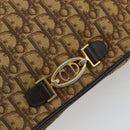 Christian Dior Trotter Canvas Chain Shoulder Bag Beige Gold Auth 195716-14