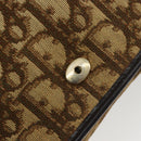 Christian Dior Trotter Canvas Chain Shoulder Bag Beige Gold Auth 195716-16