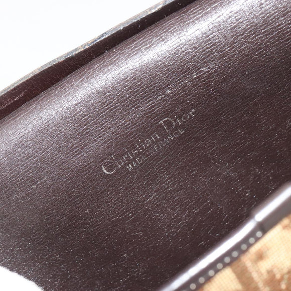 Christian Dior Trotter Canvas Chain Shoulder Bag Beige Gold Auth 195716