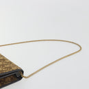 Christian Dior Trotter Canvas Chain Shoulder Bag Beige Gold Auth 195716-8