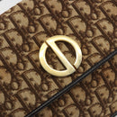 Christian Dior Trotter Canvas Shoulder Bag Beige Gold Auth 195717-14