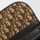Christian Dior Trotter Canvas Shoulder Bag Beige Gold Auth 195717-18