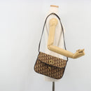 Christian Dior Trotter Canvas Shoulder Bag Beige Gold Auth 195717-25