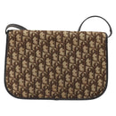 Christian Dior Trotter Canvas Shoulder Bag Beige Gold Auth 195717-3