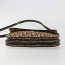 Christian Dior Trotter Canvas Shoulder Bag Beige Gold Auth 195717-9