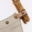 GUCCI Bamboo Shoulder Bag Leather Ivory Gold 124293 Auth 195718A-16
