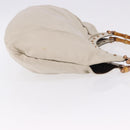 GUCCI Bamboo Shoulder Bag Leather Ivory Gold 124293 Auth 195718A-5