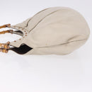 GUCCI Bamboo Shoulder Bag Leather Ivory Gold 124293 Auth 195718A-7