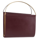 CARTIER Hand Wallet Trinity Leather Bordeaux Gold Silver Auth 195719A-1