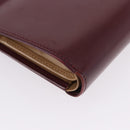 CARTIER Hand Wallet Trinity Leather Bordeaux Gold Silver Auth 195719A-10