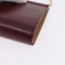 CARTIER Hand Wallet Trinity Leather Bordeaux Gold Silver Auth 195719A-11