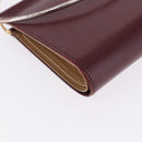 CARTIER Hand Wallet Trinity Leather Bordeaux Gold Silver Auth 195719A-12