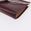 CARTIER Hand Wallet Trinity Leather Bordeaux Gold Silver Auth 195719A-13