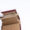CARTIER Hand Wallet Trinity Leather Bordeaux Gold Silver Auth 195719A-18