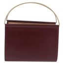 CARTIER Hand Wallet Trinity Leather Bordeaux Gold Silver Auth 195719A-2
