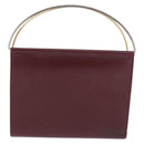 CARTIER Hand Wallet Trinity Leather Bordeaux Gold Silver Auth 195719A-3