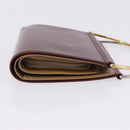 CARTIER Hand Wallet Trinity Leather Bordeaux Gold Silver Auth 195719A-4