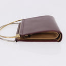 CARTIER Hand Wallet Trinity Leather Bordeaux Gold Silver Auth 195719A-5