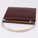 CARTIER Hand Wallet Trinity Leather Bordeaux Gold Silver Auth 195719A-6