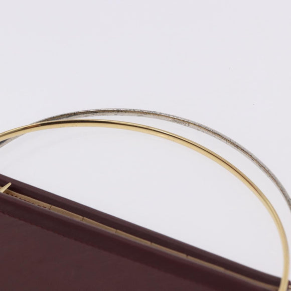 CARTIER Hand Wallet Trinity Leather Bordeaux Gold Silver Auth 195719A