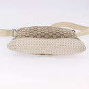 GUCCI GG Canvas Shoulder Bag Beige Silver 145857 Auth 195721-5