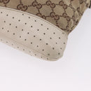 GUCCI GG Canvas Shoulder Bag Beige Silver 145857 Auth 195721-16