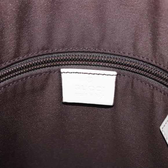 GUCCI GG Canvas Shoulder Bag Beige Silver 145857 Auth 195721