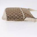 GUCCI GG Canvas Shoulder Bag Beige Silver 145857 Auth 195721-3