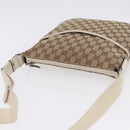 GUCCI GG Canvas Shoulder Bag Beige Silver 145857 Auth 195721-6