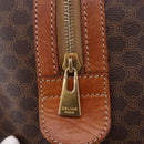 CELINE Macadam Canvas Hand Bag PVC Leather Brown Gold Auth 195723A-14