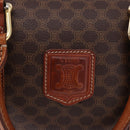 CELINE Macadam Canvas Hand Bag PVC Leather Brown Gold Auth 195723A-15