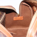 CELINE Macadam Canvas Hand Bag PVC Leather Brown Gold Auth 195723A-17