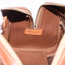 CELINE Macadam Canvas Hand Bag PVC Leather Brown Gold Auth 195723A-18