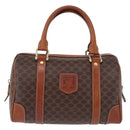 CELINE Macadam Canvas Hand Bag PVC Leather Brown Gold Auth 195723A-2