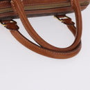 CELINE Macadam Canvas Hand Bag PVC Leather Brown Gold Auth 195723A-7