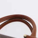 CELINE Macadam Canvas Hand Bag PVC Leather Brown Gold Auth 195723A-8