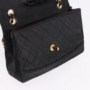 CHANEL Matelasse Chain Shoulder Bag Lamb Skin Black Gold CC Auth 195725-19