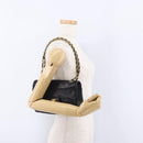 CHANEL Matelasse Chain Shoulder Bag Lamb Skin Black Gold CC Auth 195725-26