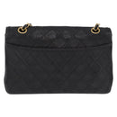 CHANEL Matelasse Chain Shoulder Bag Lamb Skin Black Gold CC Auth 195725-2