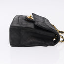 CHANEL Matelasse Chain Shoulder Bag Lamb Skin Black Gold CC Auth 195725-3