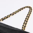 CHANEL Matelasse Chain Shoulder Bag Lamb Skin Black Gold CC Auth 195725-8