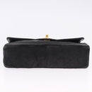 CHANEL Matelasse Chain Shoulder Bag Lamb Skin Black Gold CC Auth 195725-5