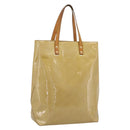 LOUIS VUITTON Monogram Vernis Reade MM Hand Bag Beige M91141 LV Auth 195729-1