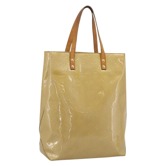 LOUIS VUITTON Monogram Vernis Reade MM Hand Bag Beige M91141 LV Auth 195729