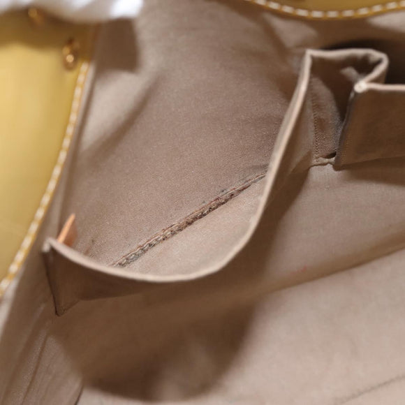 LOUIS VUITTON Monogram Vernis Reade MM Hand Bag Beige M91141 LV Auth 195729