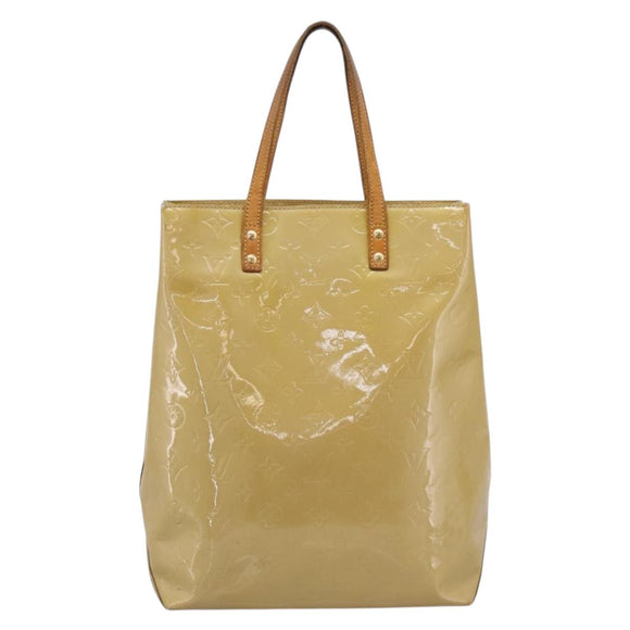LOUIS VUITTON Monogram Vernis Reade MM Hand Bag Beige M91141 LV Auth 195729