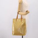 LOUIS VUITTON Monogram Vernis Reade MM Hand Bag Beige M91141 LV Auth 195729-20