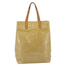 LOUIS VUITTON Monogram Vernis Reade MM Hand Bag Beige M91141 LV Auth 195729-2